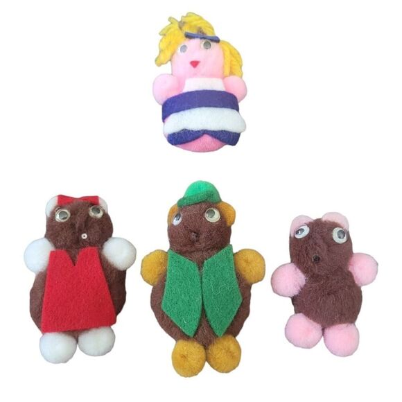 Vintage Monkey Mitt Teaching Tool Goldilocks & 3 Bears 80s Teacher Reading Kit - Picture 1 of 1